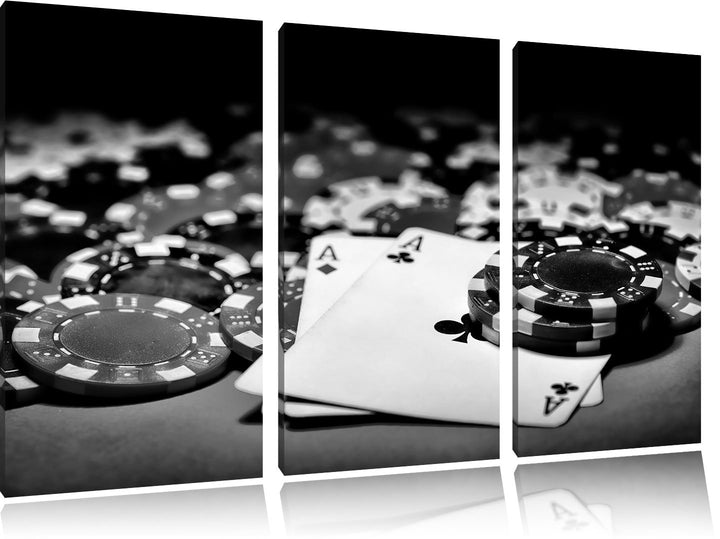 Pixxprint Spielkarten als Leinwandbild | Grösse: 3 Teilig (120x80) | Wandbild| Kunstdruck | fertig b