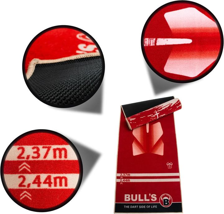 Carpet Mat 180 Red, rutschfester premium Dartteppich, umweltfreundliche Turnier Dartmatte aus Nylon