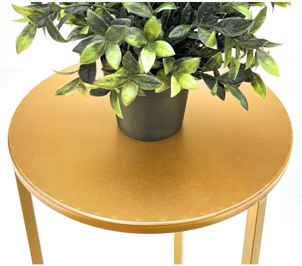 DanDiBo Blumenhocker Metall Gold Rund Blumenständer Beistelltisch 96510 Blumensäule Modern Pflanzens