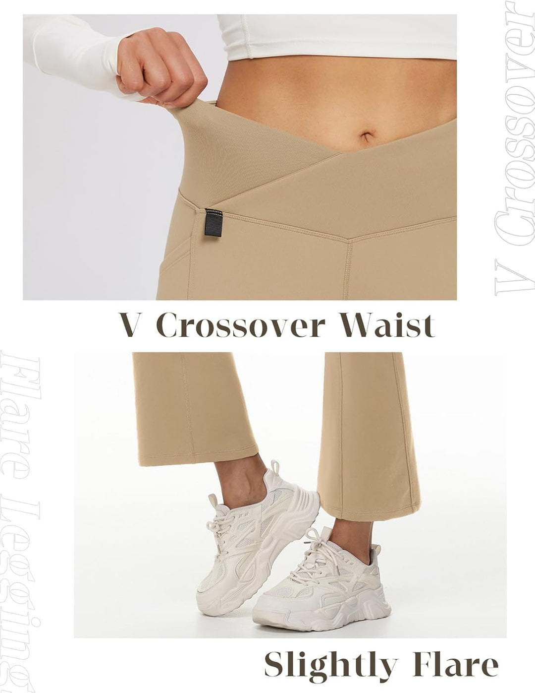 baleaf Thermo Hose Damen Thermo Leggings mit Taschen Wanderhose Wasserabweisend Bootcut Leggings Sch