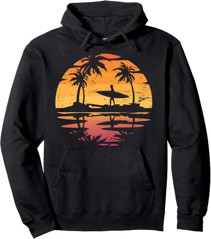 Wassersport Surfer Tropischer Sommer Sonnenuntergang Surfen Pullover Hoodie