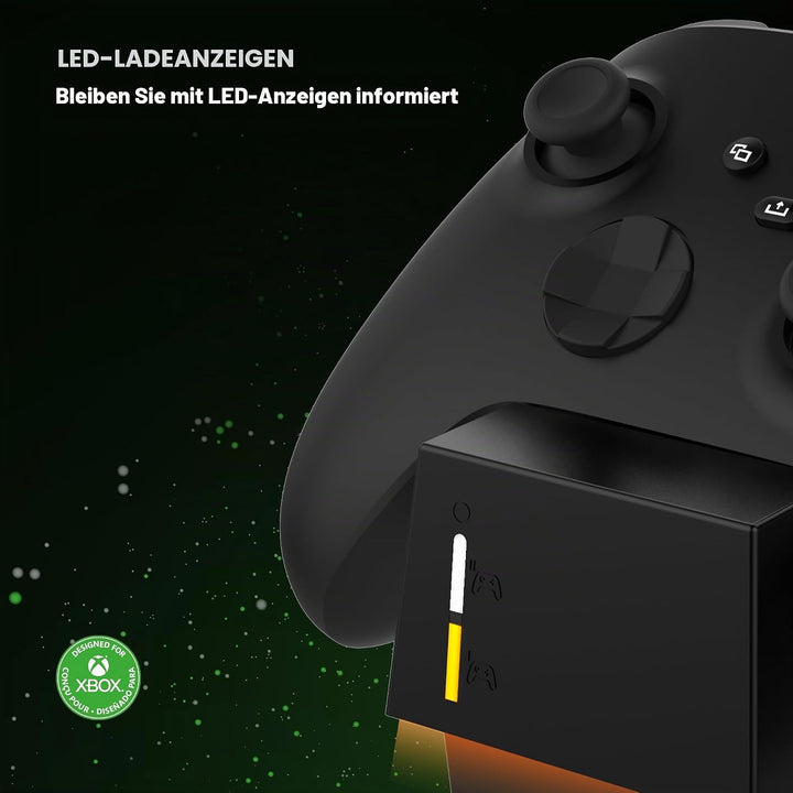 snakebyte Xbox Controller Ladestation- offiziell lizenziert - 2Std. Ultra-Schnellladung für 2 Xbox S