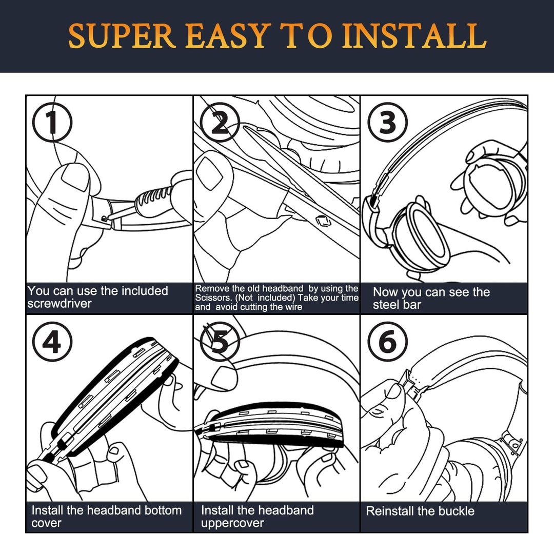 SOULWIT Ersatz Kopfband Headband für Bose QuietComfort 15(QC15)/QuietComfort 2(QC 2) Kopfhörer,Stirn