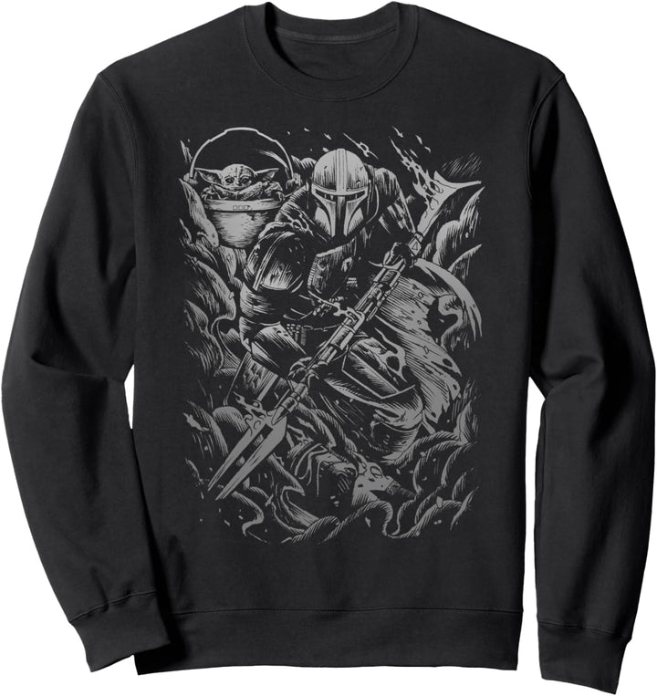 Star Wars Mandalorian Greyscale Brawl Sweatshirt
