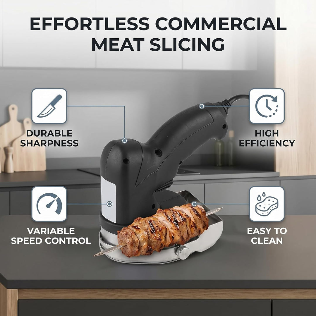 Ejoyous Dönermesser Dönerschneider Elektrisch, 80w Grillmesser mit Ergonomischer Griff Komfortabel z