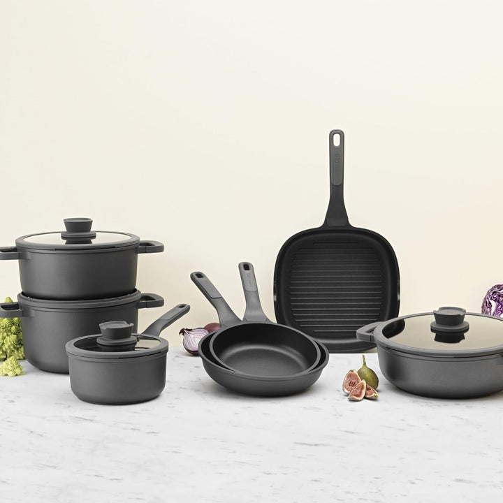 BergHOFF Leo Stone+ Antihaft-Kochtopf (18cm) - Topf induktion - Stielkasserole mit Deckel - Topf gro