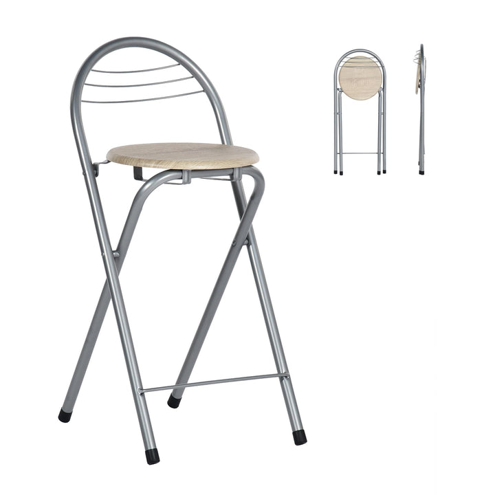 Liink1Ga 1 Stück Barhocker Klappbar mit Lehne, Klapphocker Faltbar Bar Hocker Klappbar Stuhl Barstüh