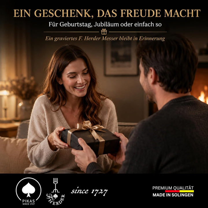 Personalisiertes Frühstücksmesser Solingen mit Holzgriff (Olive, 1x Glattschliff) Olive 1x Glattschl