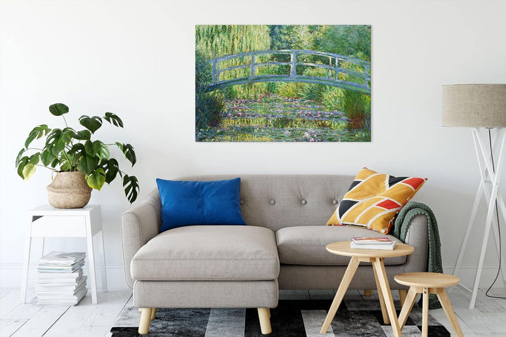 Claude Monet - japanische Brücke über den Seerosenteich II als Leinwandbild / Grösse: 100x70 cm / Wa