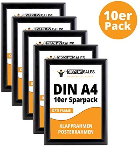 DISPLAY SALES Klapprahmen (5 St.) Opti Frame schwarz DIN A4 25 mm Sparpack Wechselrahmen Plakatrahme