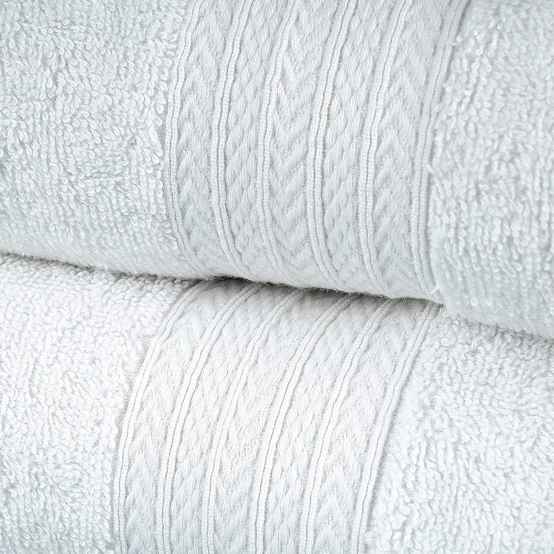 SweetNeedle Luxus-Handtuchset aus Premium-Baumwolle, weiss – 2 Badetücher, 2 Handtücher und 4 Wasch-