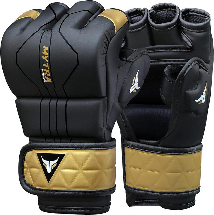 MMA Handschuhe für Herren und Damen — Atmungsaktive Open-Palm Sparring Handschuhe, Grappling Handsch
