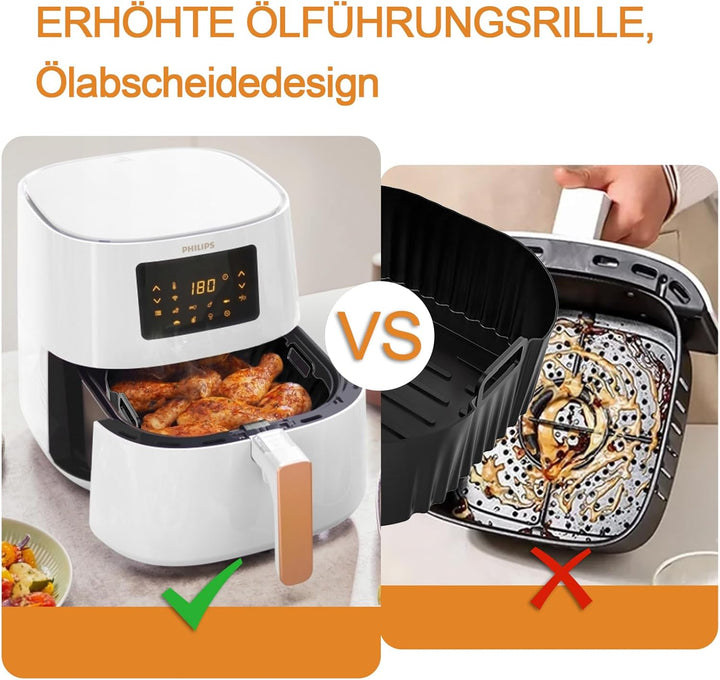 20cm Silikonform HeissLuftfritteuse Zubehör für Philips 2000 Serie 4,2L NA229/00, 2 Stück Air Fryer