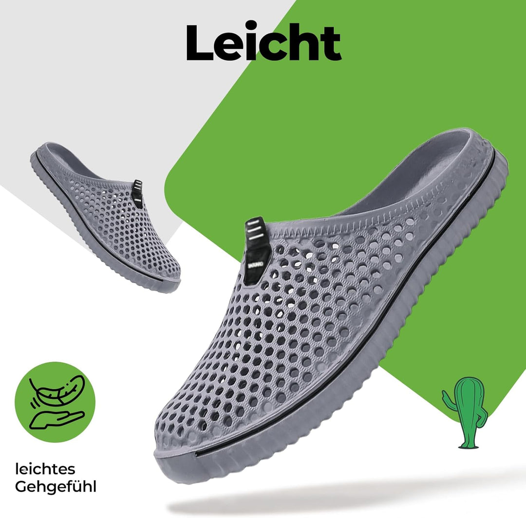 SAGUARO Clogs Pantoletten Herren Damen Sommer Atmungsaktiv Hausschuhe Gartenschuh Beach Slipper Gr.3