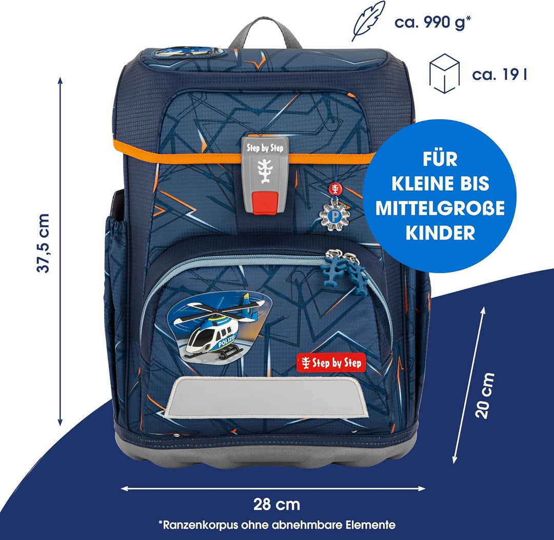 Step by Step Schulranzen-Set CLOUD, 5-teilig, ergonomischer Tornister mit Reflektoren, höhenverstell