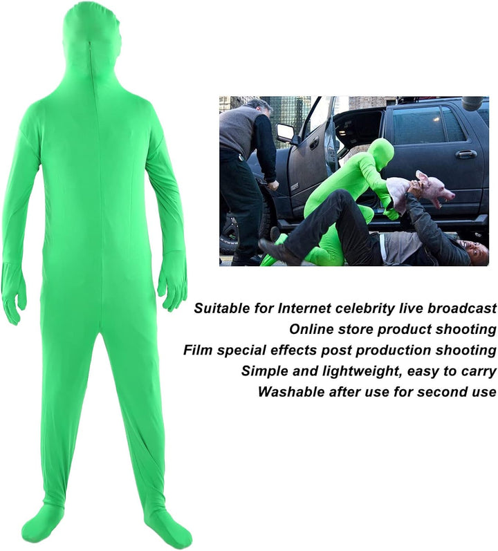 Green Screen Chromakey Bodysuit Handschuhe Kapuze, Fotografie Green Chromakey Bodysuit, Unisex Spand