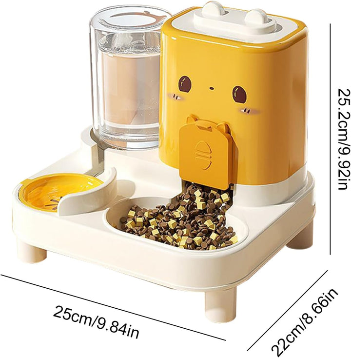 Automatischer Katzenfutterautomat | 2 In 1 Futterautomat Für Katzen,Abnehmbarer Trinknapf Für Hunde