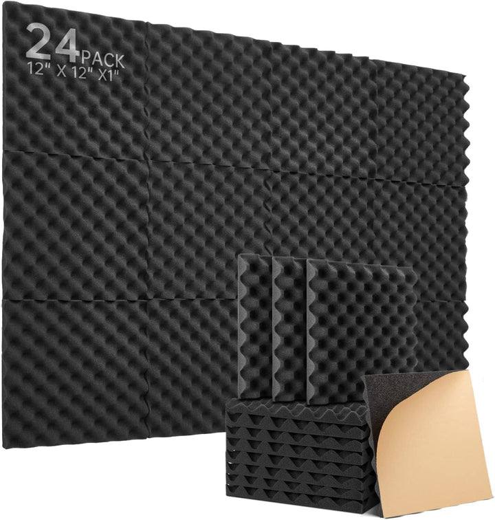 Akustikschaumstoff Selbstklebend 24 Stück Schalldämmung Hochdichte Schallabsorber Wand reduzieren Ha