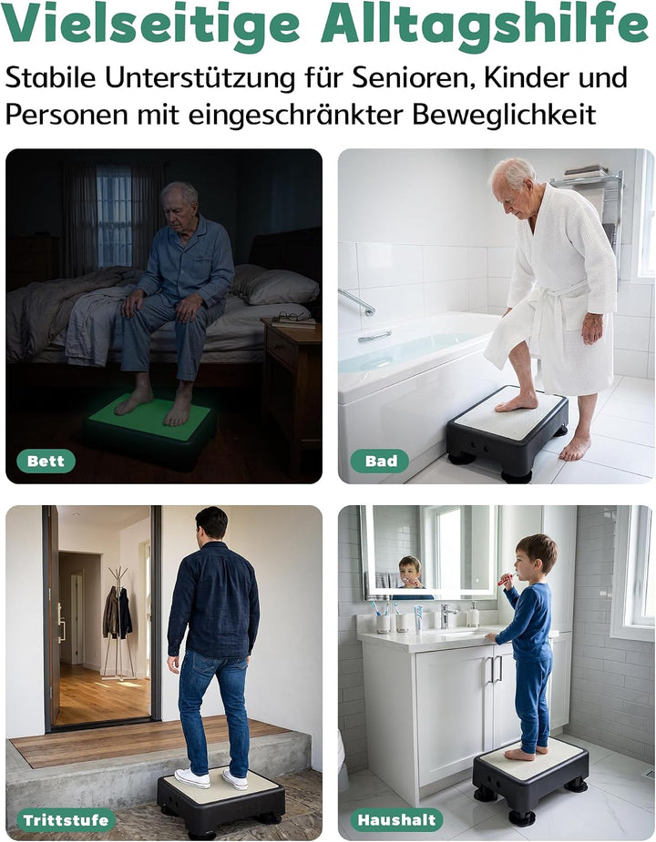 Nachleuchtende Trittstufe rutschfeste Halbstufe 3 Höhenverstellbar 250kg