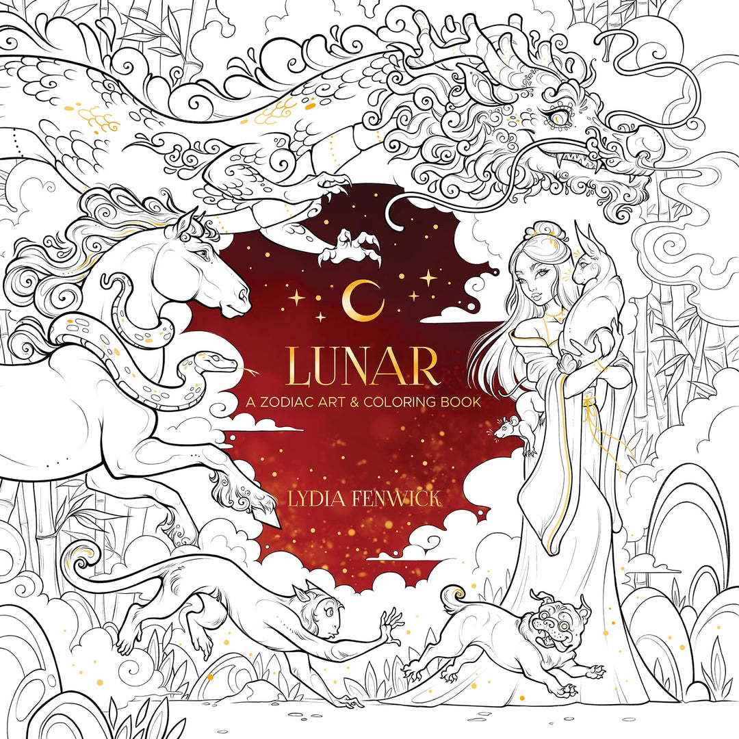 Lunar: A Zodiac Art & Coloring Book (Dover Adult Coloring Books), Taschenbuch