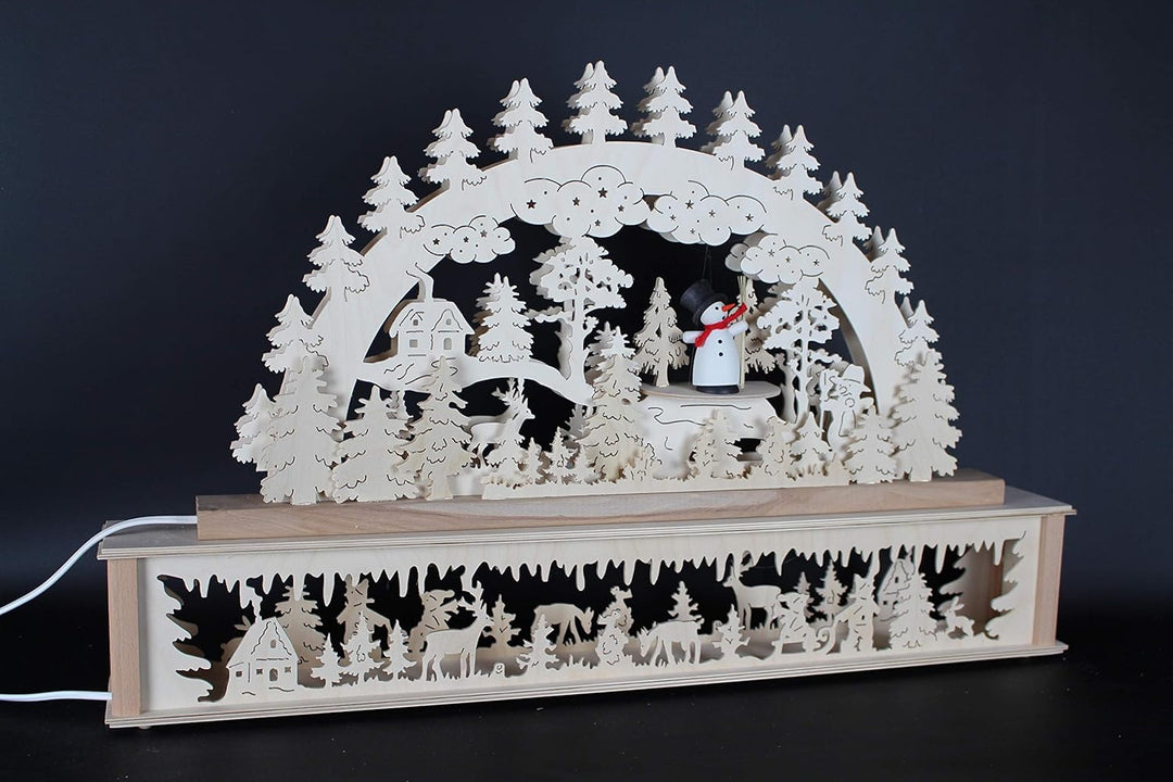 Original Erzgebirgischer Schwibbogen mit Erhöhung Lichterbogen 72x43cm