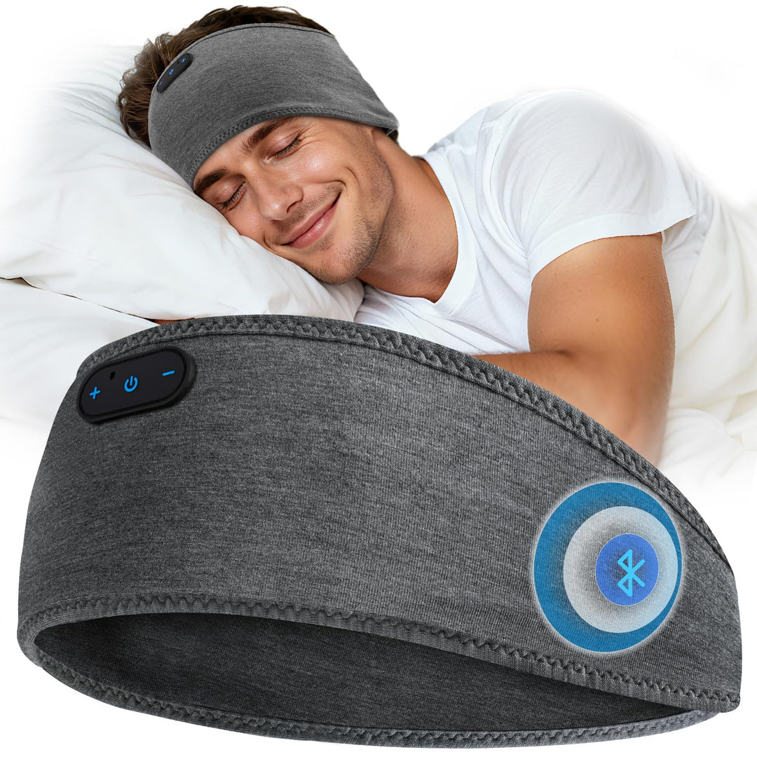 LC-dolida Schlafkopfhörer Bluetooth Kopfhörer Stirnband,Ultraweiche Bettkopfhörer Schlaf Stirnband a