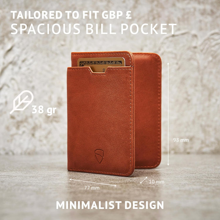 Vaultskin City Geldbörse mit Schutz für RFID Karten – Hochwertiges italienisches Leder – Ultradünne