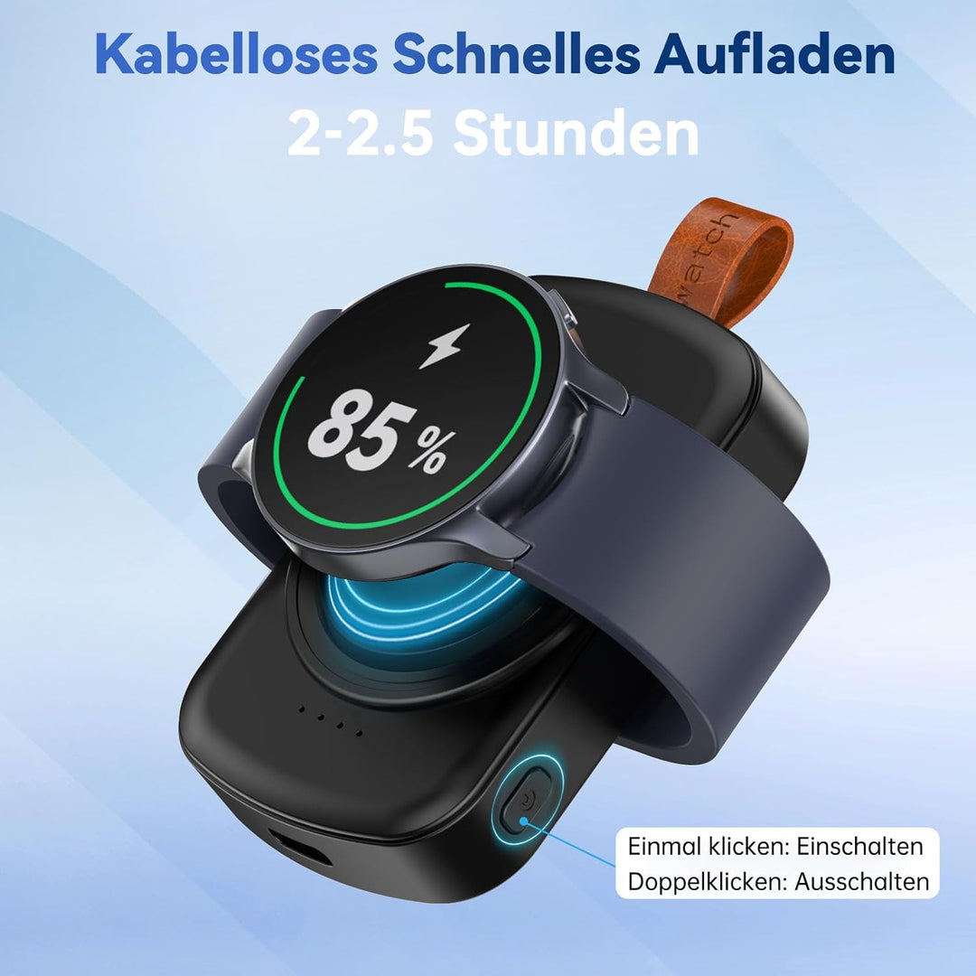 Ladegerät für Samsung Galaxy Watch,1800 mAh tragbares Ladegerät für Samsung Galaxy Watch 8/8 Classic