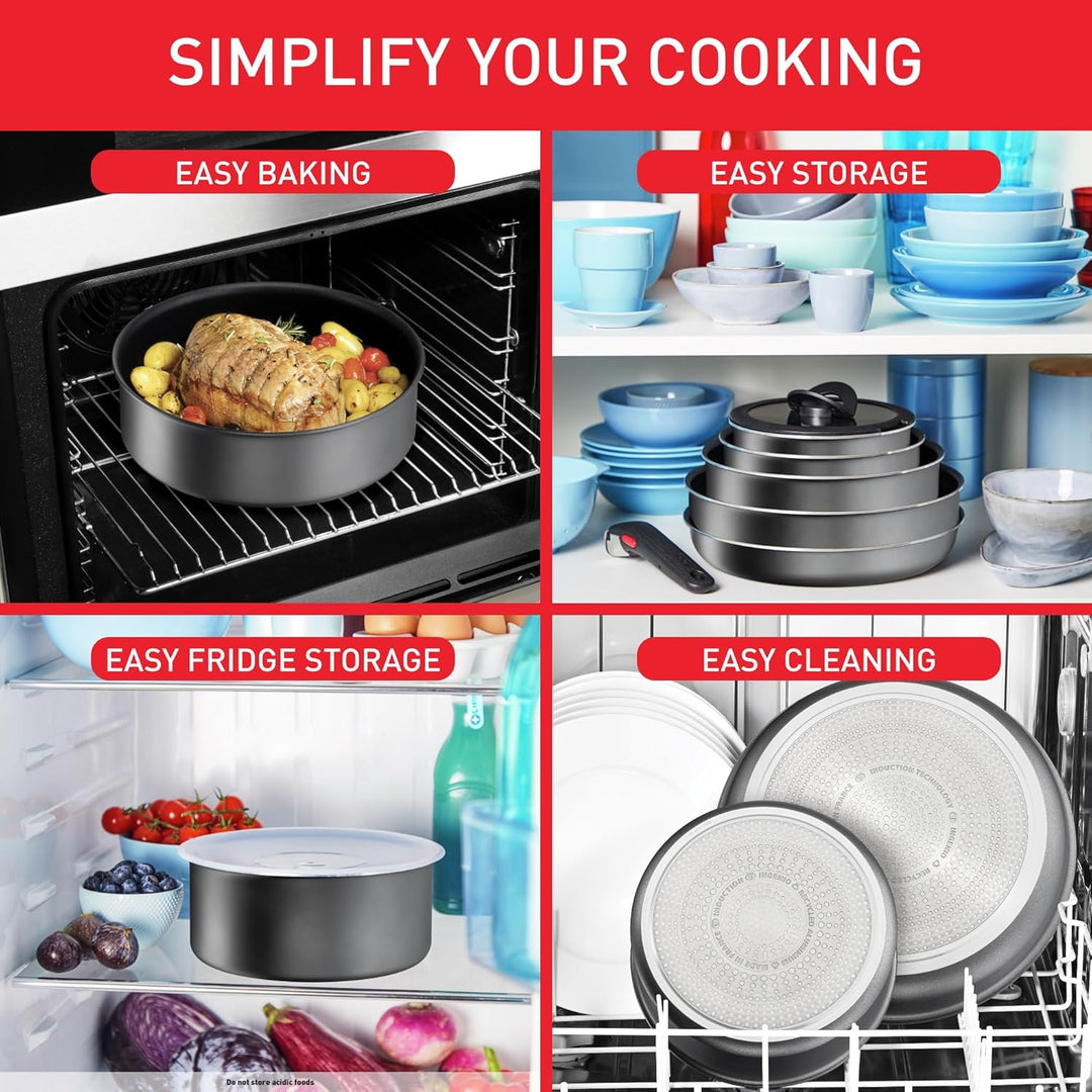 Tefal Ingenio Daily Chef On Kochgeschirr-Set, 10-teilig, Pfannen, Töpfe, Induktion, widerstandsfähig