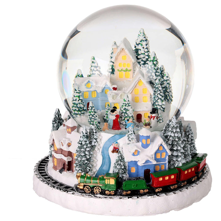 Weihnachten Schneekugel Musik Spieluhr (Schneedorf Ø17 cm), Schneedorf Ø17 Cm