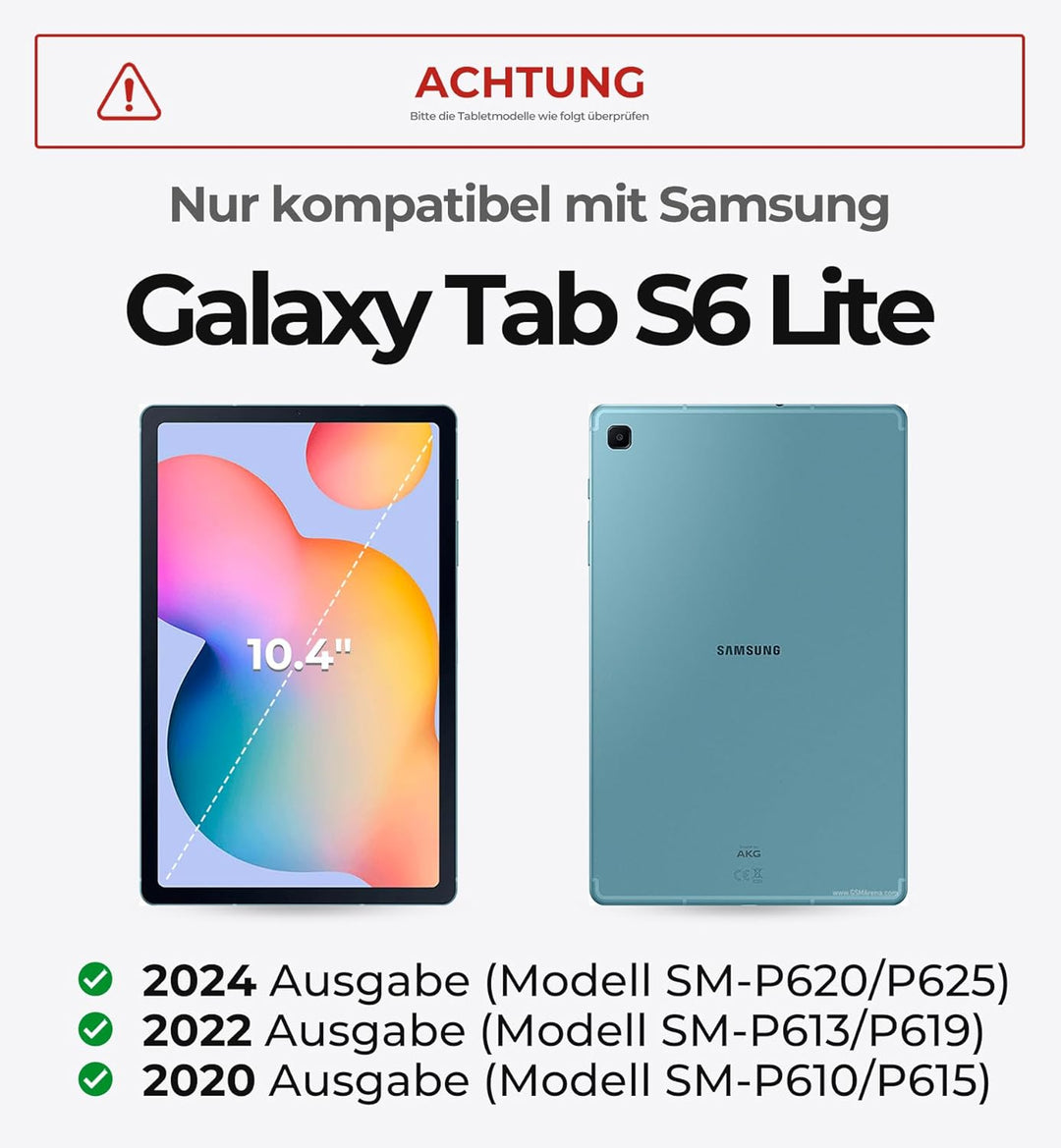 Dexnor Tastatur Hülle für Samsung Galaxy Tab S6 Lite 10,4 Zoll 2024/2022/2020, Keyboard Cover mit Mu