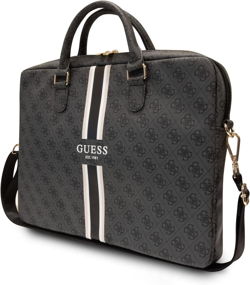 GUESS Unisex 4 g Bedruckte Streifen Tasche, Schwarz