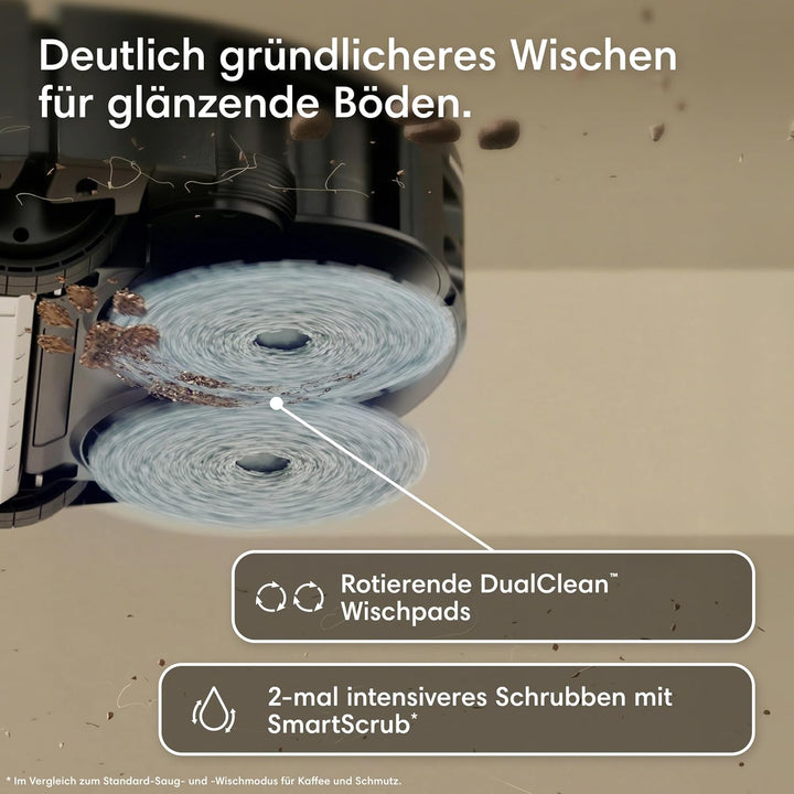 iRobot Roomba Plus 415 Saugroboter, AutoWash Basis, Rotierende Wischtücher Schwarz, Schwarz