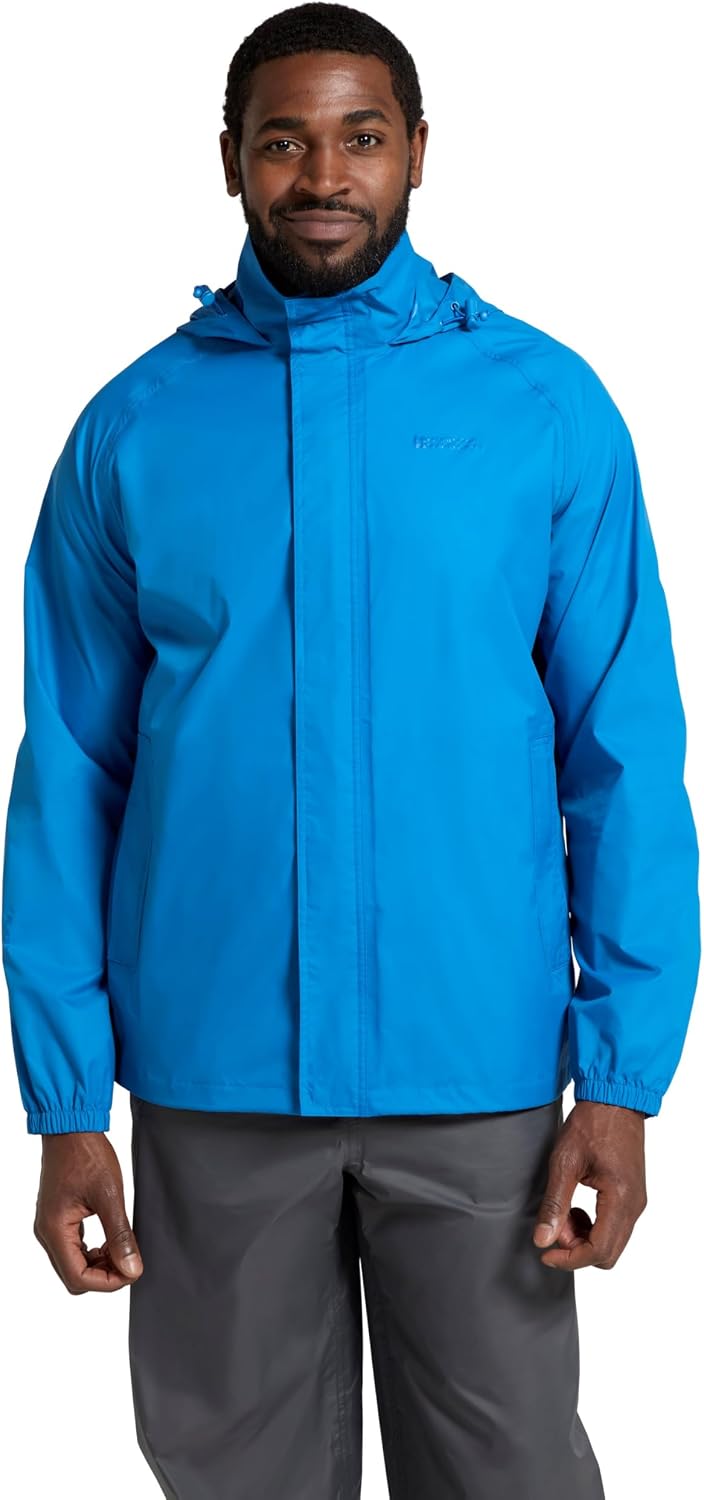 Mountain Warehouse Pakka Herren Wasserdicht Leichte verpackbare Regen Renn Sport Jacke M Leuchtend B