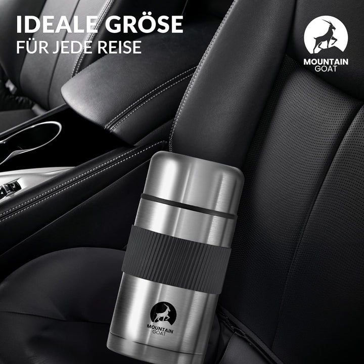 MOUNTAIN GOAT Thermobehälter für Essen 1L aus Edelstahl, Doppelwandig, Druckentlastungsventil, Isoli