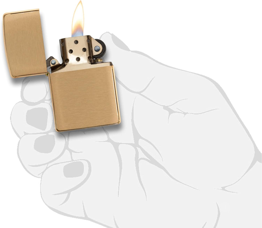 Zippo 204B Messing, 1 x 3,5 x 5,5 cm Brushed Brass, Brushed Brass
