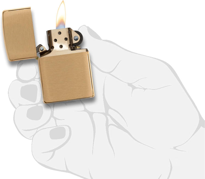 Zippo 204B Messing, 1 x 3,5 x 5,5 cm Brushed Brass, Brushed Brass
