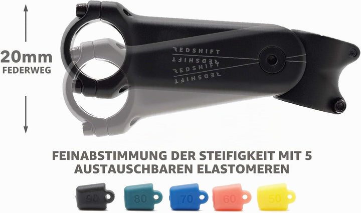 REDSHIFT ShockStop Suspension Stem for Bicycles, Shock-Absorbing Bike Handlebar Stem for Road, Grave
