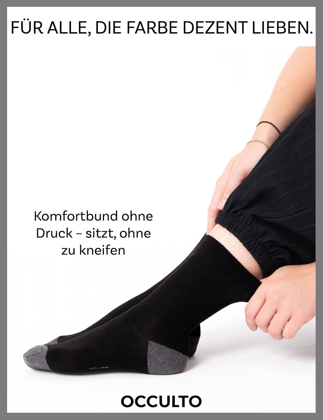 Occulto 10 PAAR SOCKEN für DAMEN aus BAUMWOLLE (Modell: Gertrud) 35-38 Schwarz-grau, 35-38 Schwarz-g