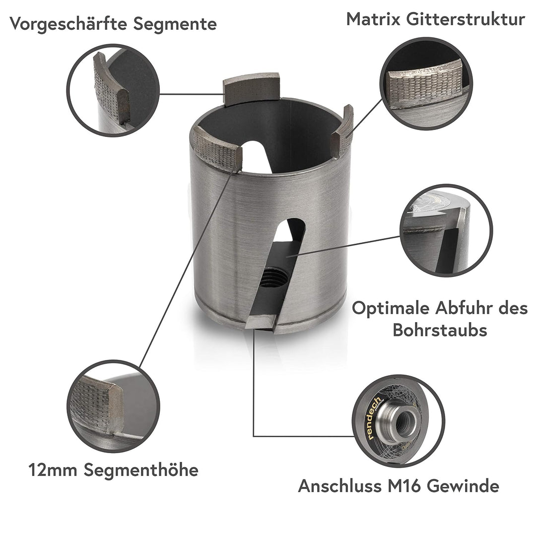 Bohrkrone 68mm für Steckdosen - Diamant Dosenbohrer 68mm Mauerwerk, Beton, Ziegel, KS Stein uvm | re