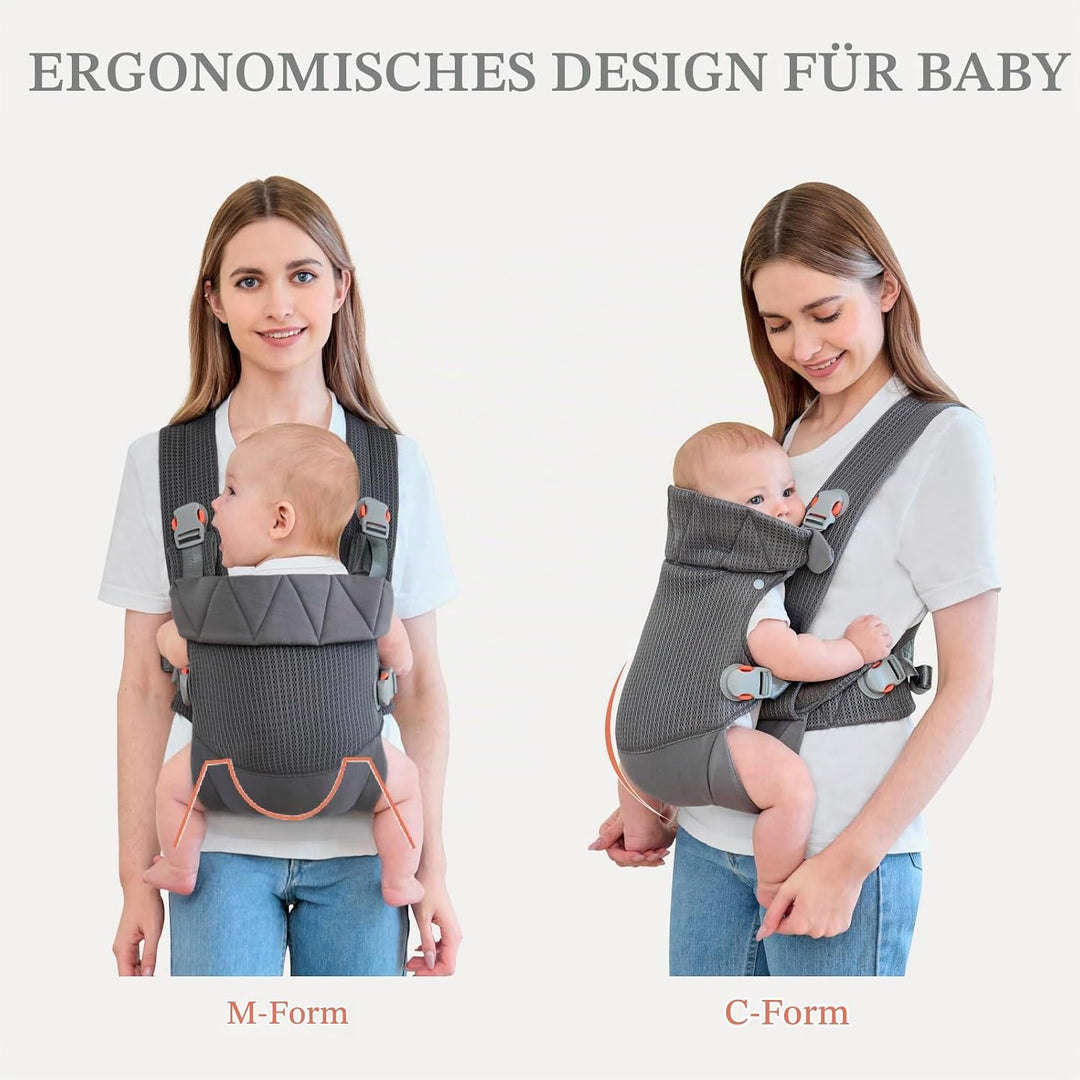 IULONEE Babytrage für Neugeborene Ergonomic Baby Carrier Tragbar Babytrage Vorne nach hinten tragen