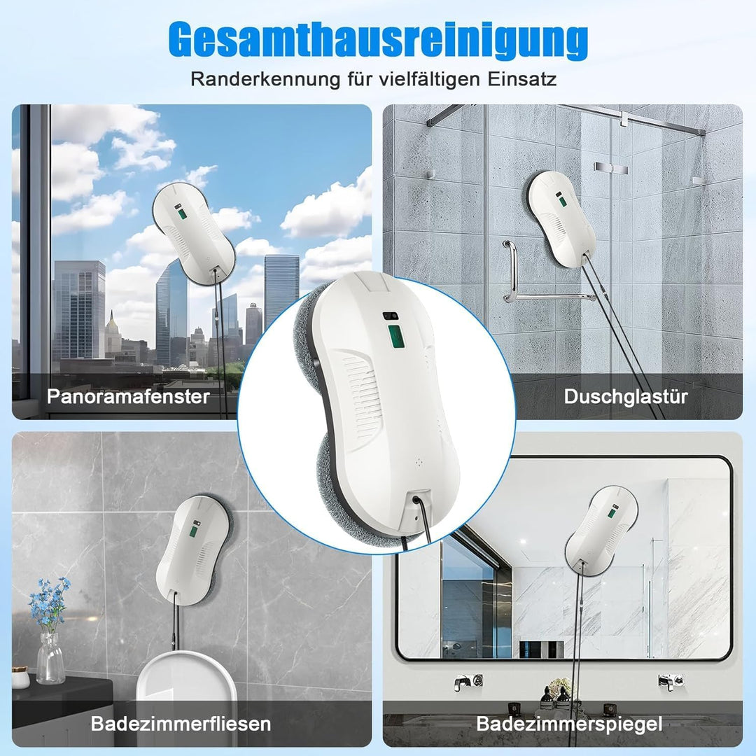 Roboclean Fensterputzroboter mit Sprühfunktion, Window Cleaning Robot 3 Reinigungsmodi für streifenf