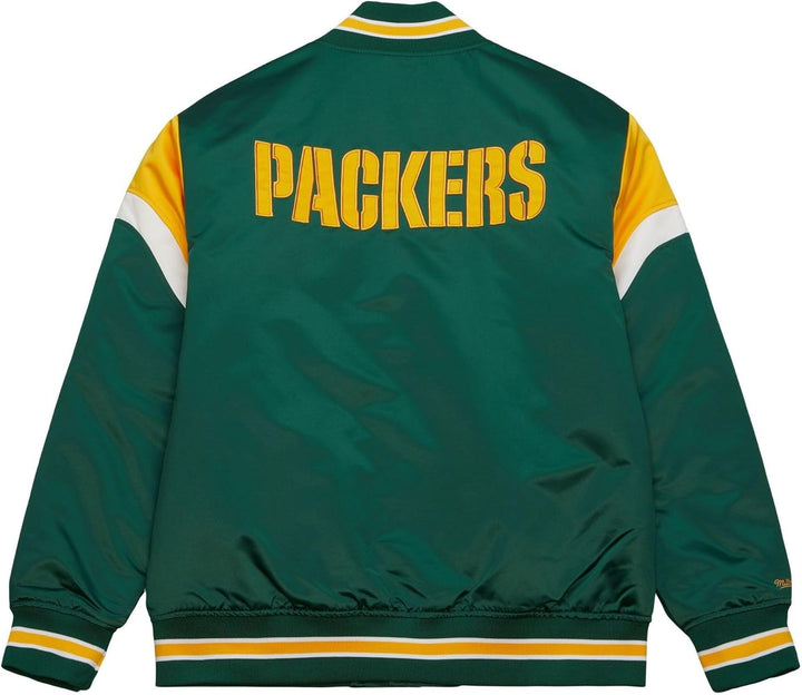 Mitchell & Ness NFL Heavyweight Satin Jacket - NFL S Celtic Green, Green Bay Pack, S Celtic Green, G