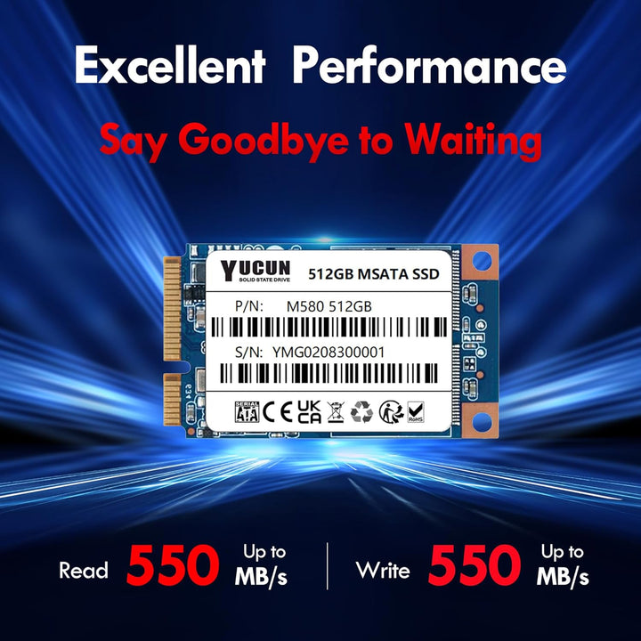 YUCUN MSATA III Interne Solid State Drive 512GB SSD, 512GB
