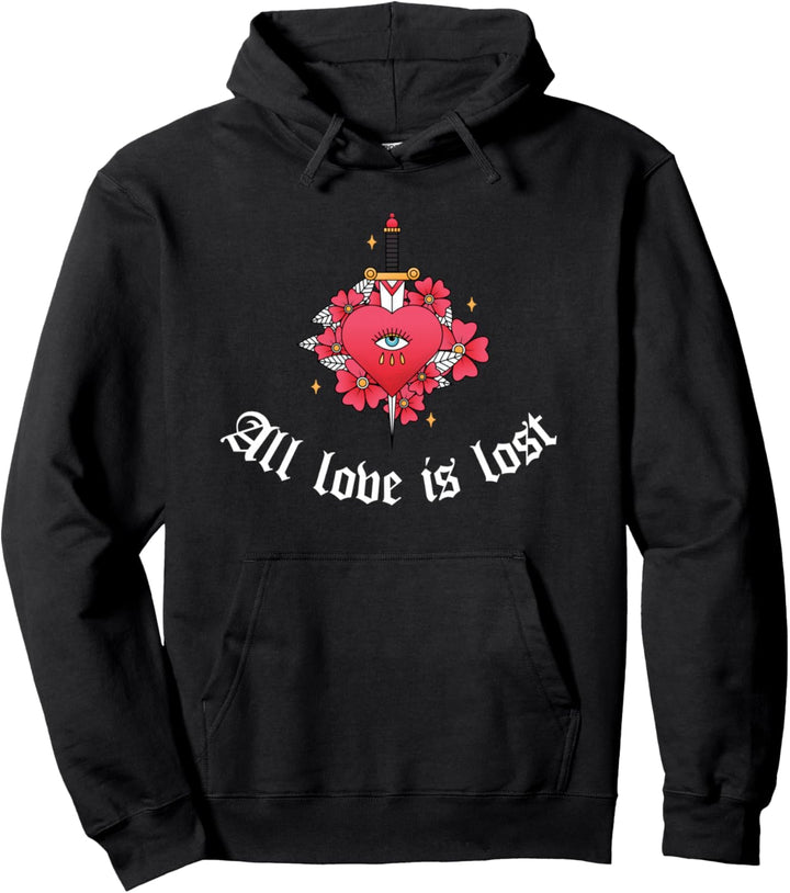 All Love Is Lost - Soft Grunge Aesthetic Romantic Goth Emo Pullover Hoodie
