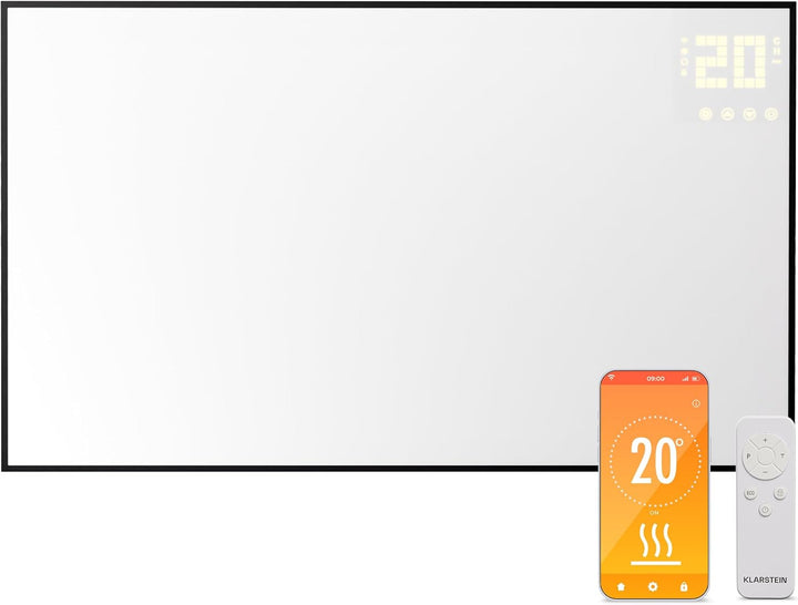 Klarstein Infrarotheizung mit Thermostat, 600W Elektroheizung, Smart Home Infrarotheizung zur Wandmo