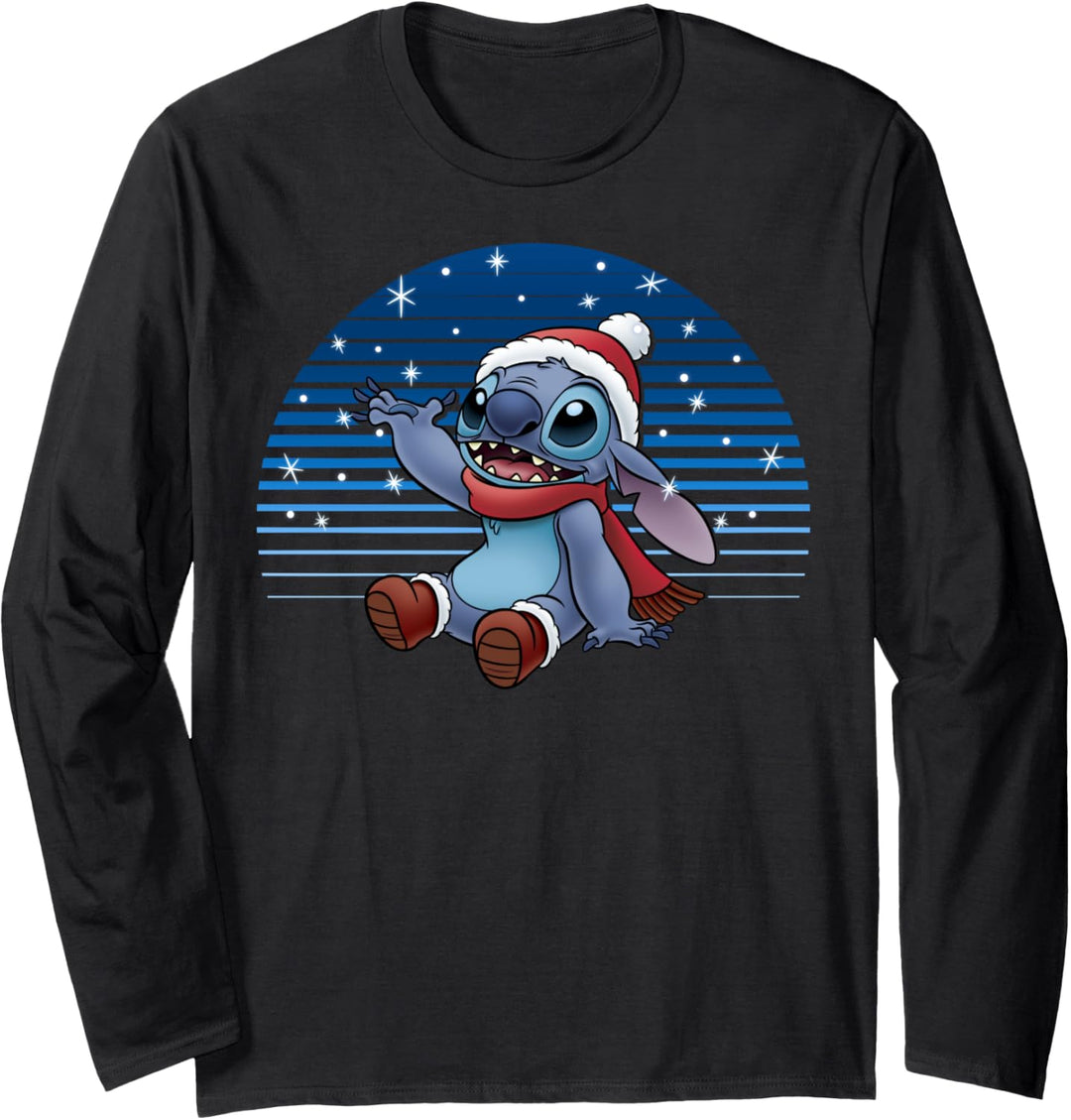 Disney Lilo & Stitch Weihnachten Stitch Snowflake Lines Langarmshirt