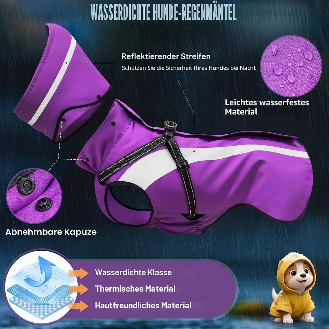 Hund Regenmantel wasserdichte Regenmäntel für Hunde Regenjacken mit Kapuze Haustier Regen Poncho Man