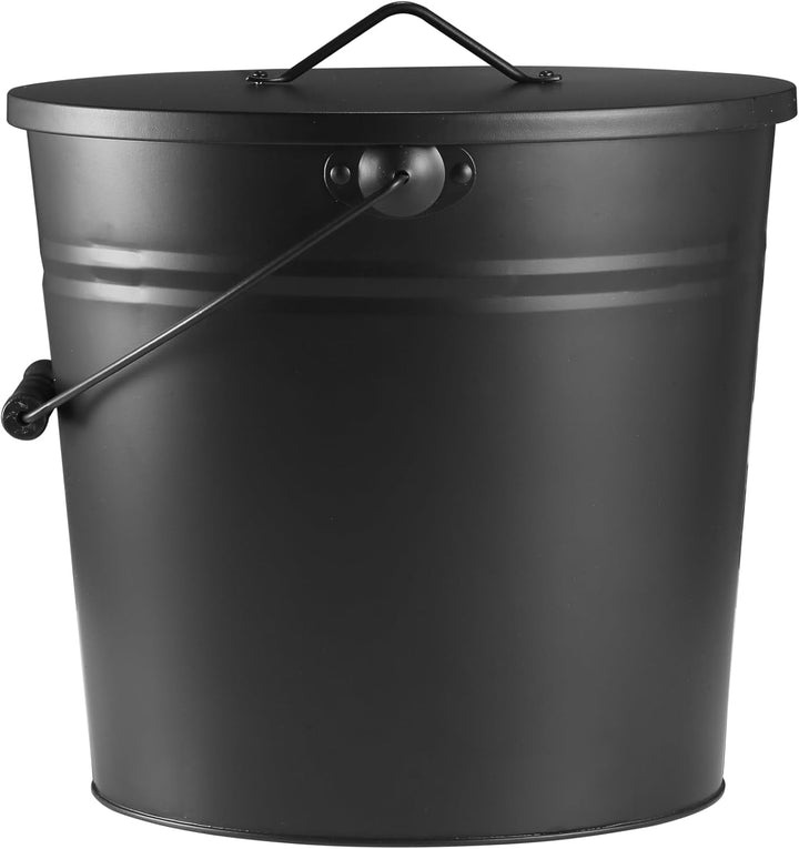EL Fuego® Ascheeimer 15 Liter – Aschebehälter aus robustem Metall gefertigt – Kamin- & Ofen-Zubehör