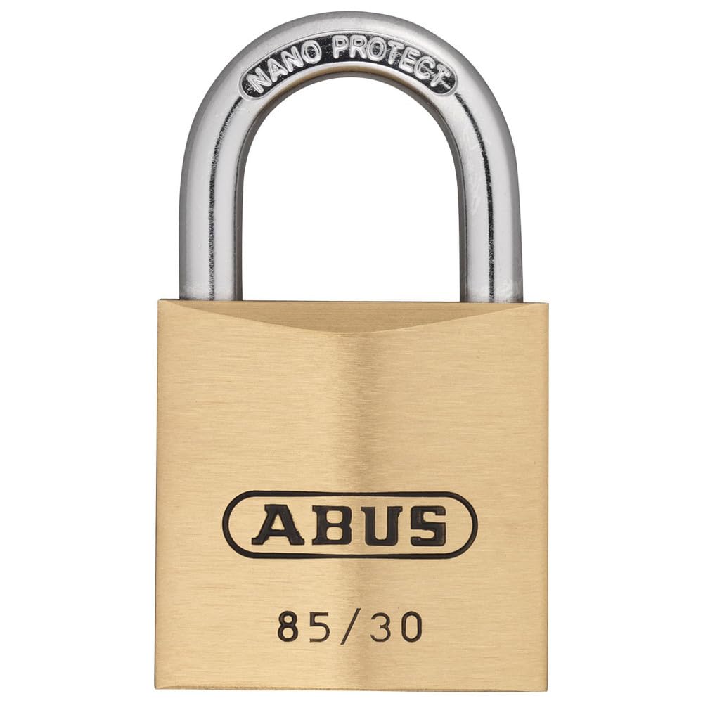 Abus Vorhangschloss Vorhängeschloss aus Messing Serie 85 gleichschliessend, 30 mm (Gleichschliessung